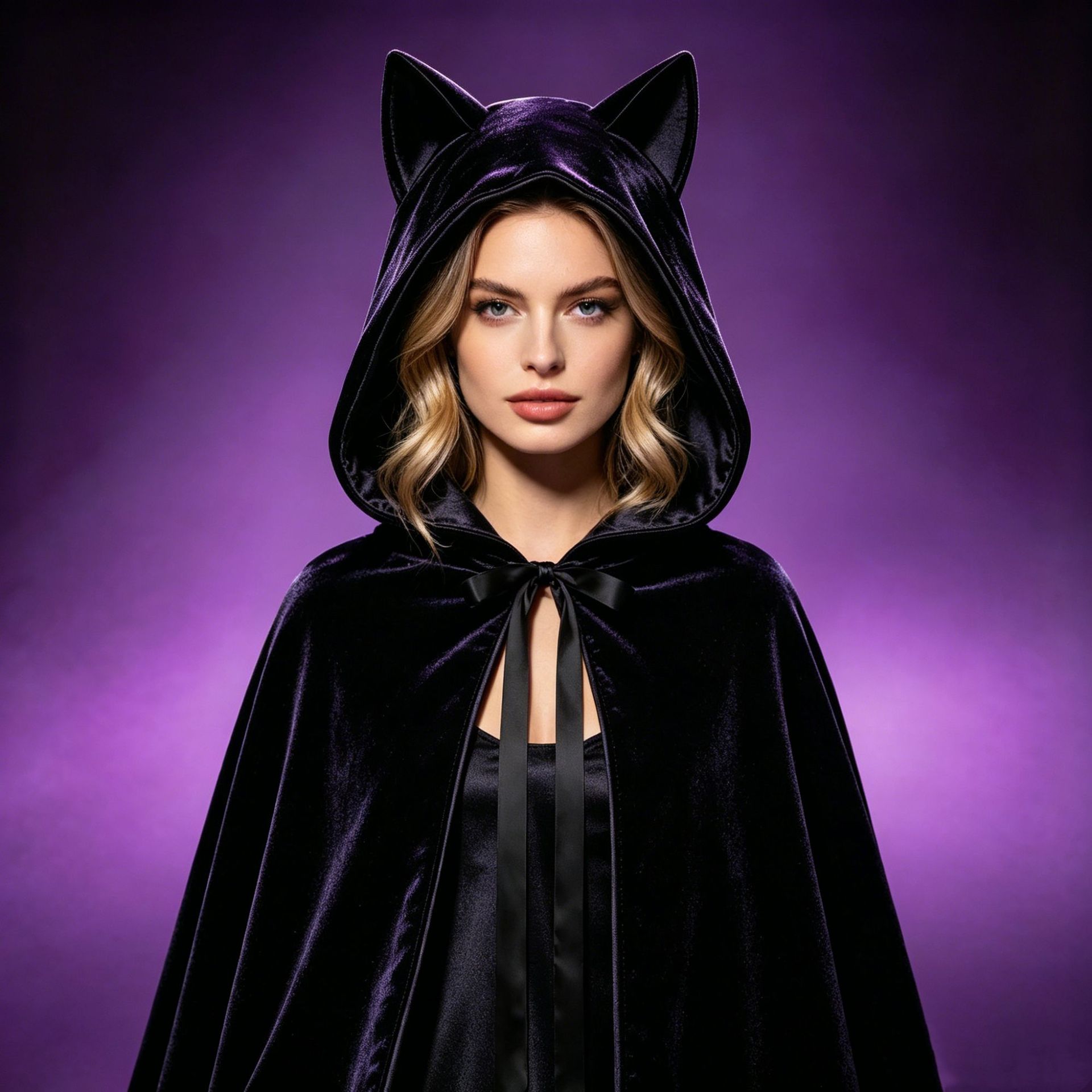 Dark Bat Hooded Cape, Catwoman Pullover, Devil Velvet Short Cloak, Cross-Border Holiday Costume Wholesale
