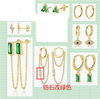 Earrings, stone inlay, zirconium, 7 pair