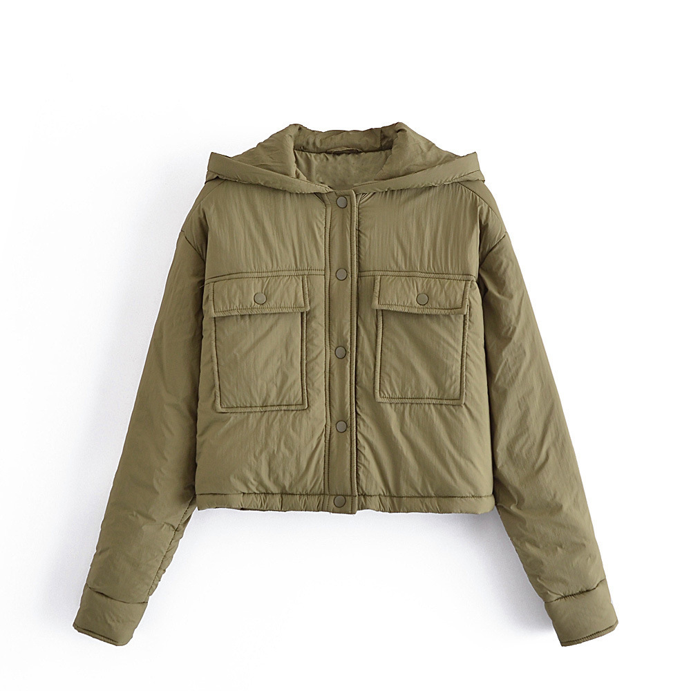 Ladies Polyester Fashion Hooded Cotton Jacket 6