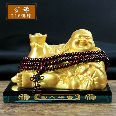 Interior Accessories Decorative Ornaments Buddha | Car ornaments - golden-buddha216-buddhist-beads
