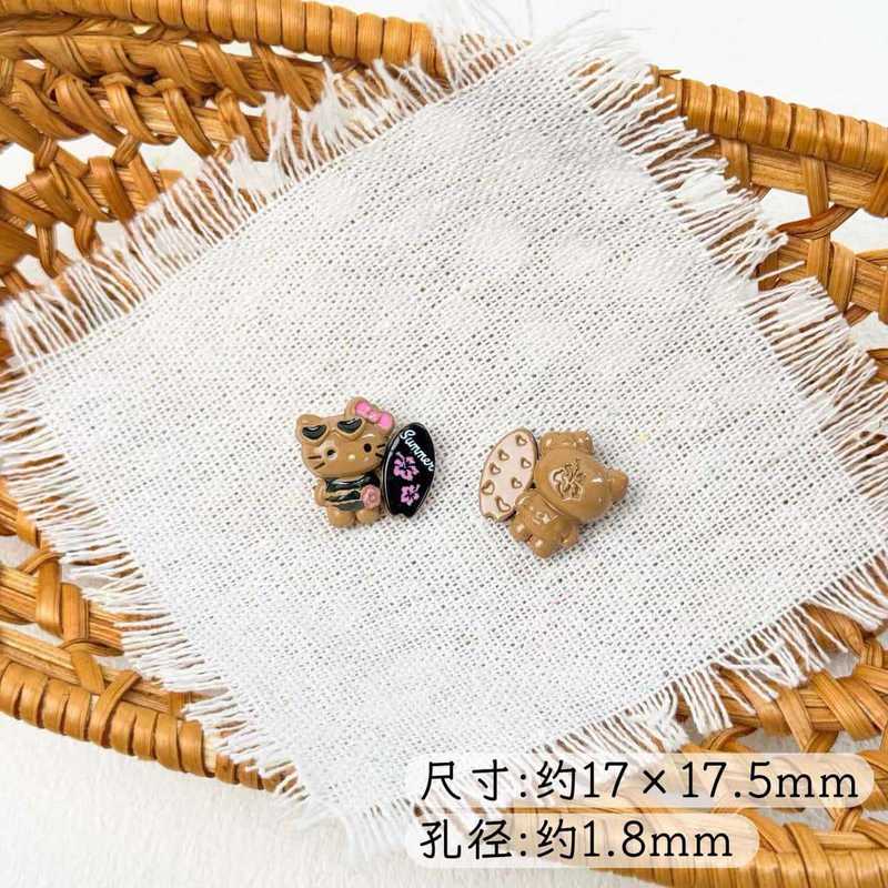 可爱合金黑皮冲浪凯迪猫串珠手工diy手机链钥匙扣材料饰品配件|undefined