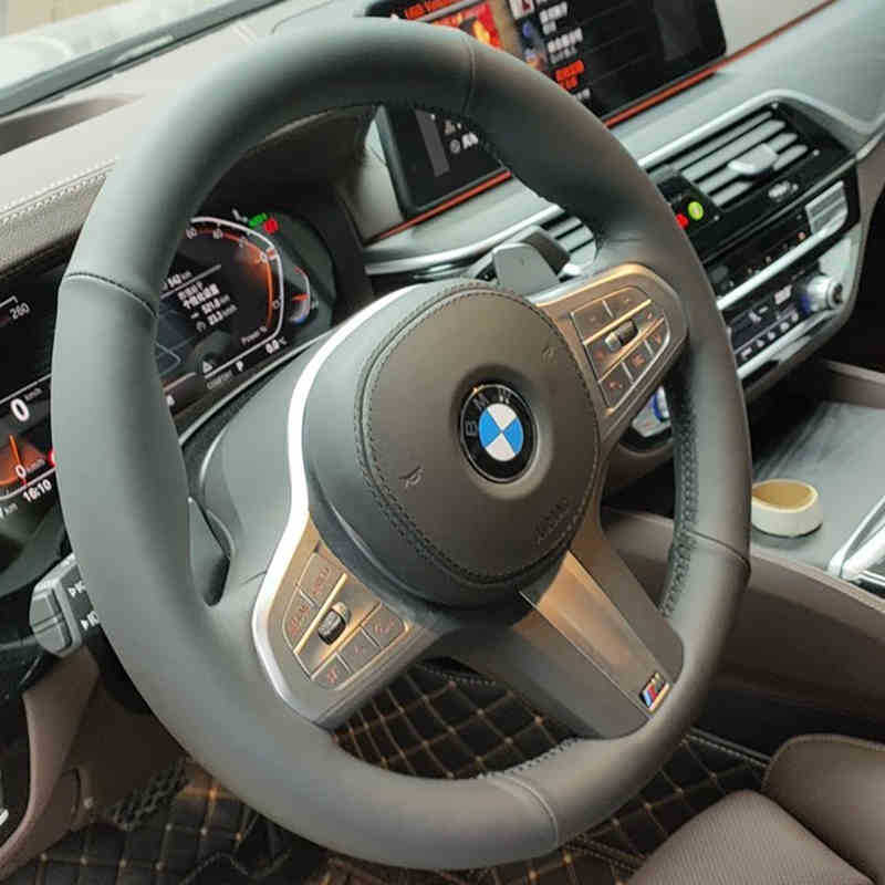 Suitable for Bmw 5 Series 7 Series 3 Series X1X3X5X7 Luxury 6Gt 530 730 740 Hand-Stitched Steering Wheel Cover