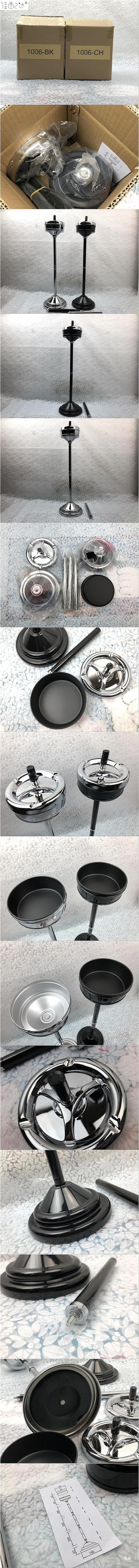 Floor-standing bathroom ashtray with a vertical rotating lid, stylish and unique, suitable for elevators, toilets, and living rooms