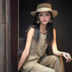 法式老钱风镂空平顶草帽女夏季海边度假沙滩礼帽大檐遮阳防晒帽子