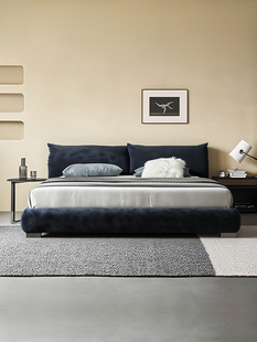 ✅ Italian Minimalist Petal Bed Master Bedroom Adjustable Bedside Double Bed Modern Simple Chenille Velvet Fabric Bed