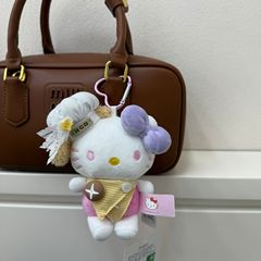 クラシックなハローキティ公式KTペンダント漫画風かわいいシェフハットキーホルダーぬいぐるみ