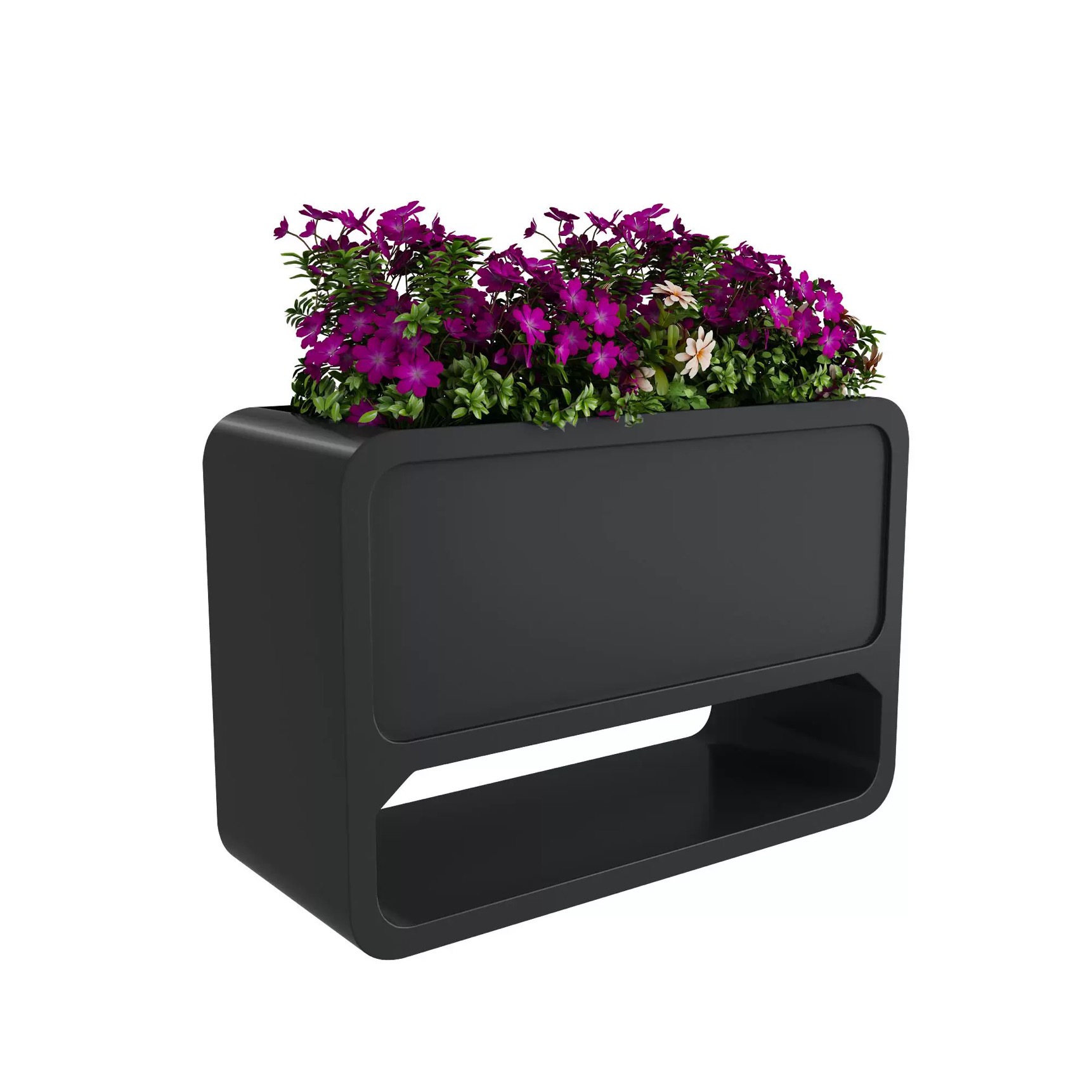 Barrera de hierro forjado al aire libre tanque de flores de acero inoxidable combinación caja de plantación rectangular departamento de ventas plaza carretera municipal