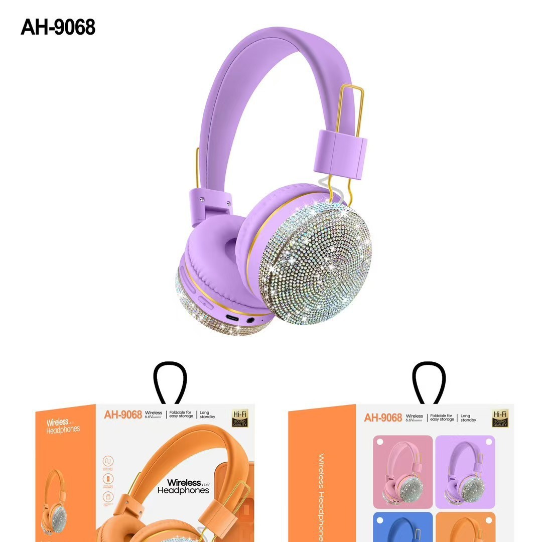 AH - 9068 transfronterizo nuevo auriculares Bluetooth de dibujos animados lindos auriculares estéreo de música para teléfonos celulares image 2