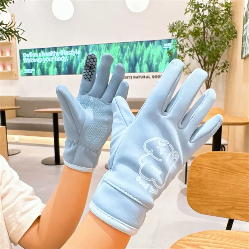 儿童运动手套冬天保暖玩雪户外骑行宝宝手套掌心防滑防风小童手套