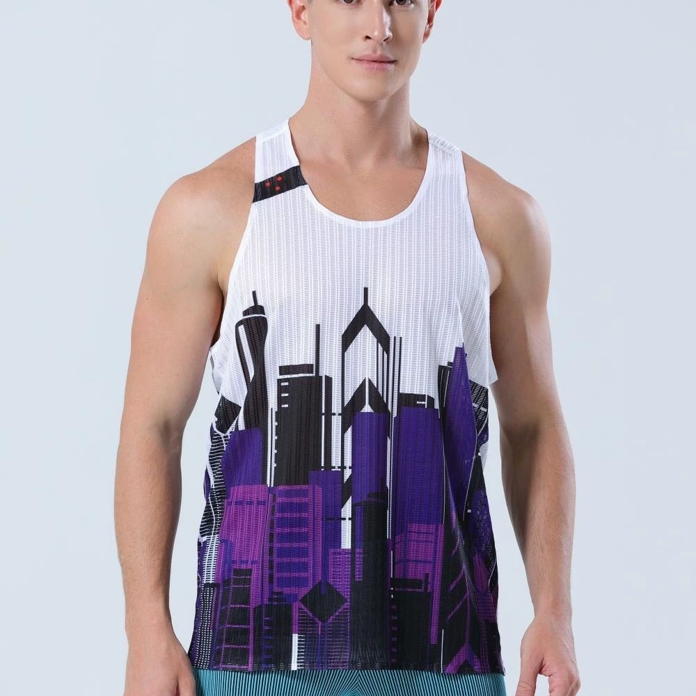 Трансграничный быстросохнущий бесшовный ламинированный жилет для студентов-спортсменов, бегущих тренировок, марафонских гонок, сетчатый спортивный костюм L502