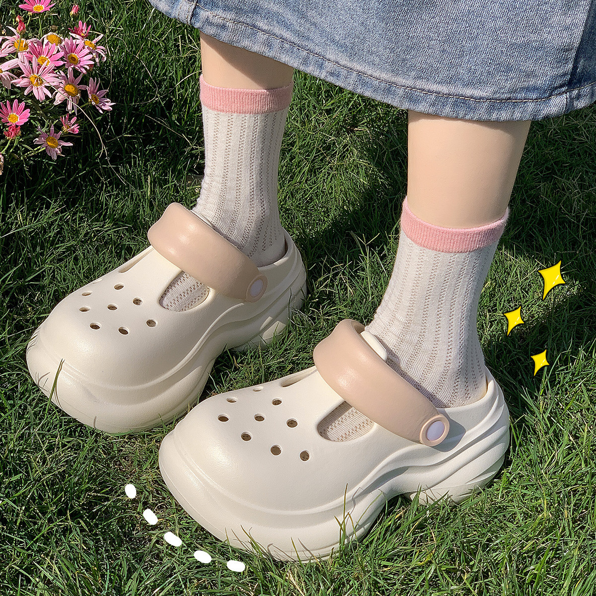 top Quality EVA Clogs 2026 New Model Beach Non-Slip Thick-Soled Closed-Toe Slippers Women, Suitable For Summer Outdoor Wear_voghion.com
