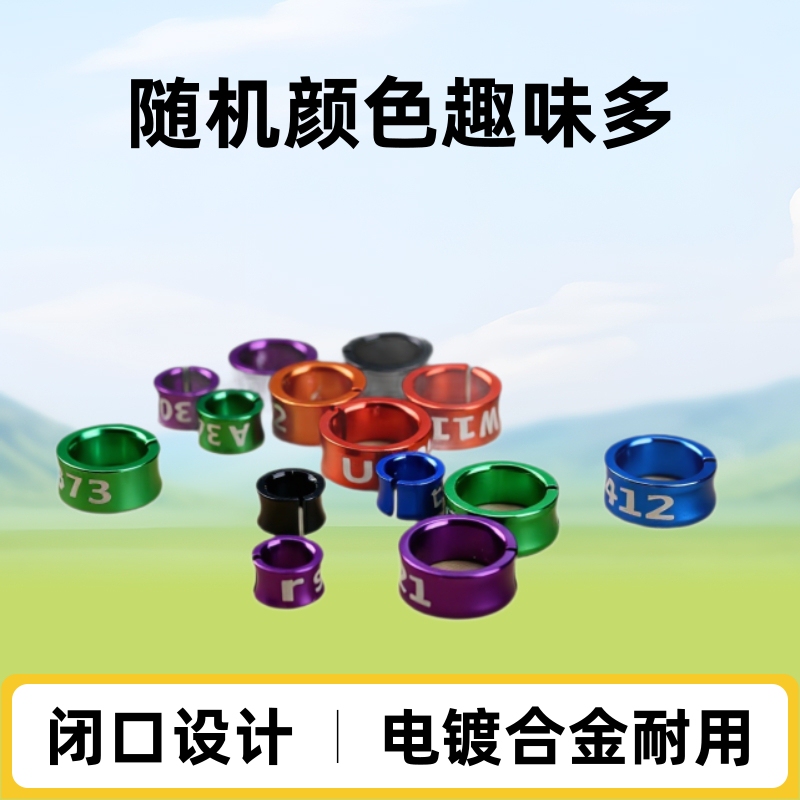 Engraved Tiger Skin Cockatiel Foot Ring for Baby Birds, Identification Ring, Electroplated Alloy Closed Ring, Parrot Accessories