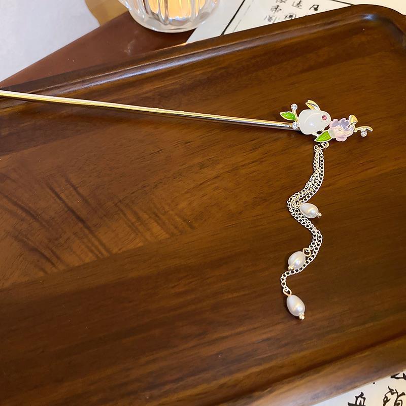 Horquilla de abanico nuevo estilo chino retro de alta gama placa de metal horquilla de pelo Hanfu cheongsam horquilla horquilla accesorios para el cabello femenino