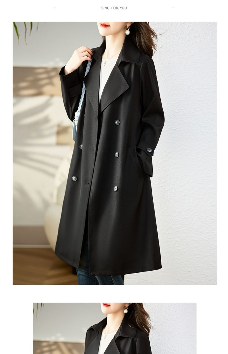 Fashionable New Style Women's Mid-Length Windbreaker Coat With Lining Spring Autumn New Style Elegant Personality Coat display picture 14