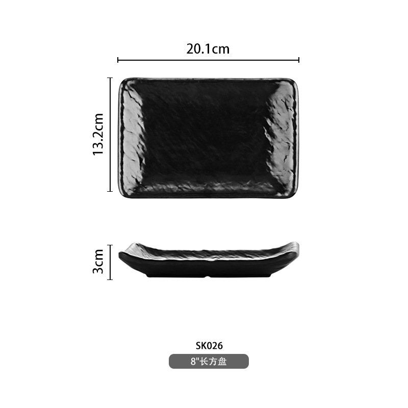 Vajilla de melamina olla caliente plato negro comercial plato restaurante japonés plástico esmerilado tazón ramen tazón picante arroz caliente image 18