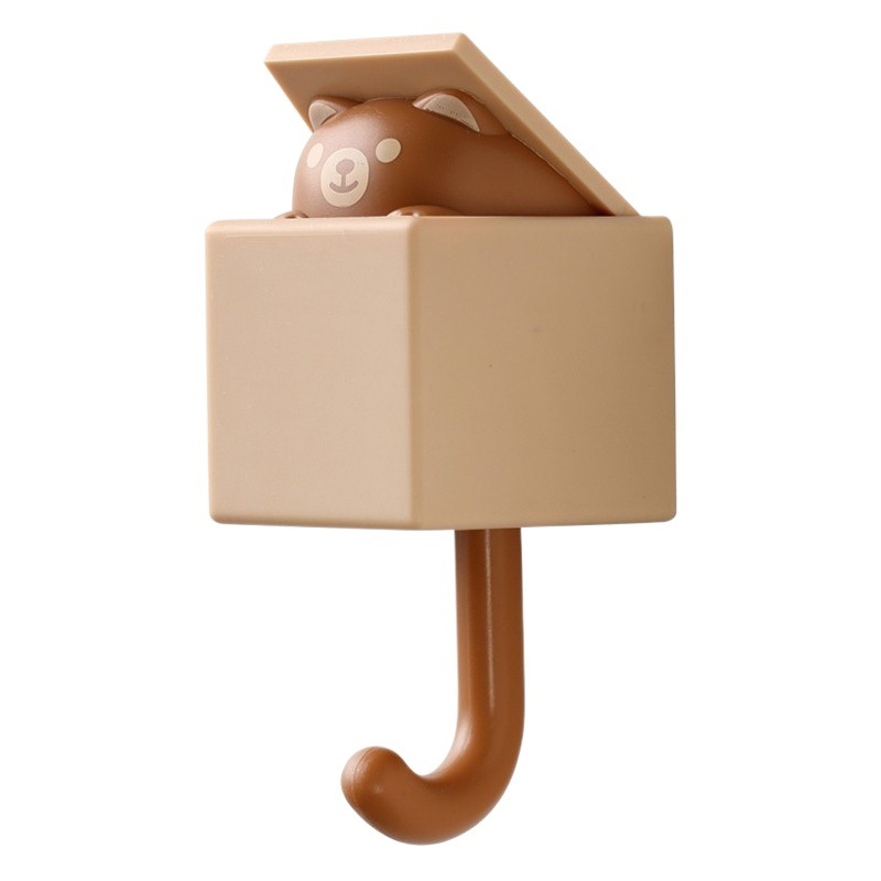 Lindo gancho sin costuras fuerte sin punzonado colgante de pared gancho pegajoso gancho de animal llave de pasillo detrás de la puerta gancho de la capa sin clavos