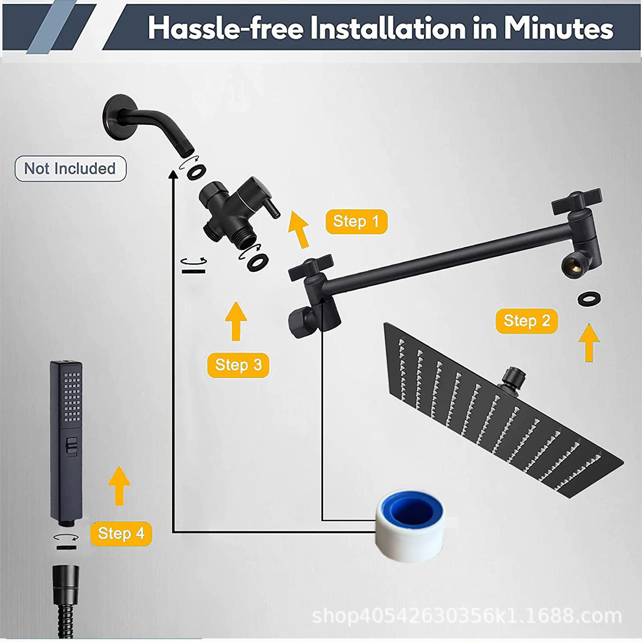 Hot-selling 8/10/12-inch stainless steel top-spray multi-functional handheld shower head set with a spray gun for home use undefined