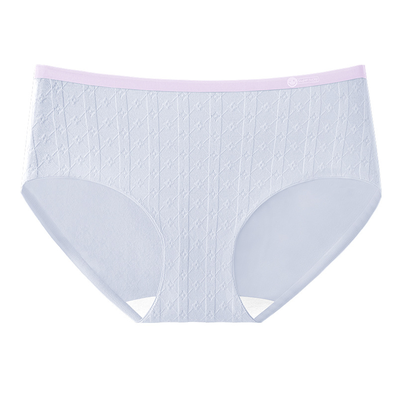 Jacquard de algodón puro grado 9A entrepierna de algodón antibacteriano 2024 nueva ropa interior de cadera de algodón triangulado sin costuras para mujer