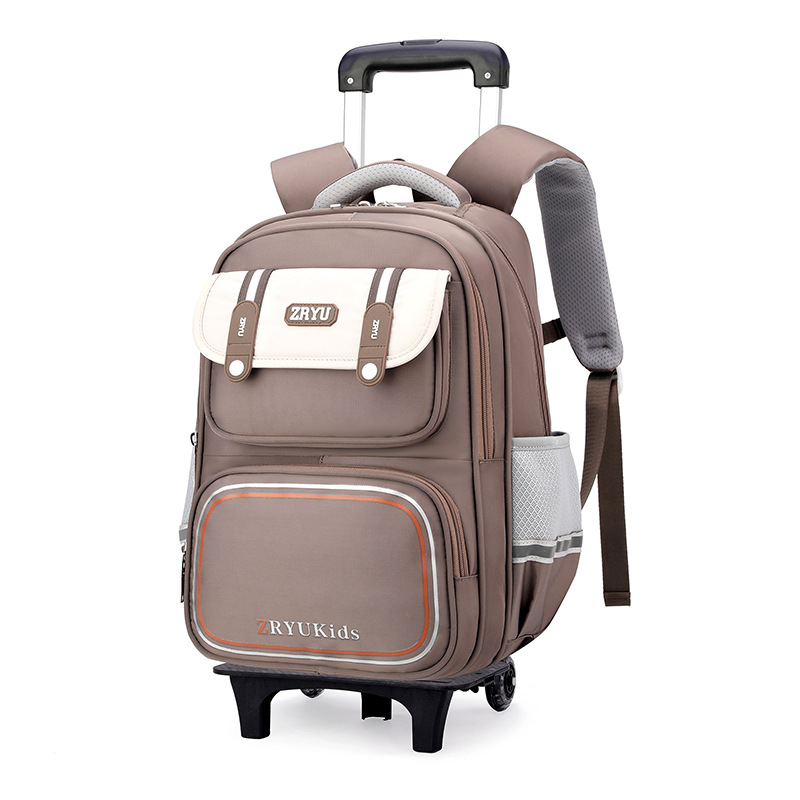 Mochila de pescado natural para estudiantes de primaria 1 - 3 - 6 grados mochila escolar doble uso seis ruedas escaleras al por mayor