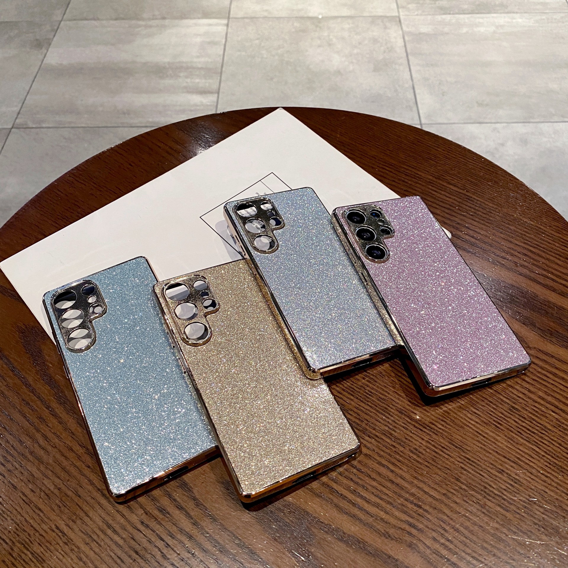 Electroplated Fine Flash Suitable For Samsung Galaxy S25 Phone Case Full Coverage Lens A56 Shockproof S24 Ultra_voghion.com