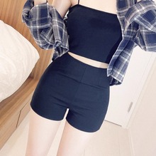 外穿白色短裤女夏季薄款修身打底裤紧身热裤显瘦高腰辣妹超短裤子