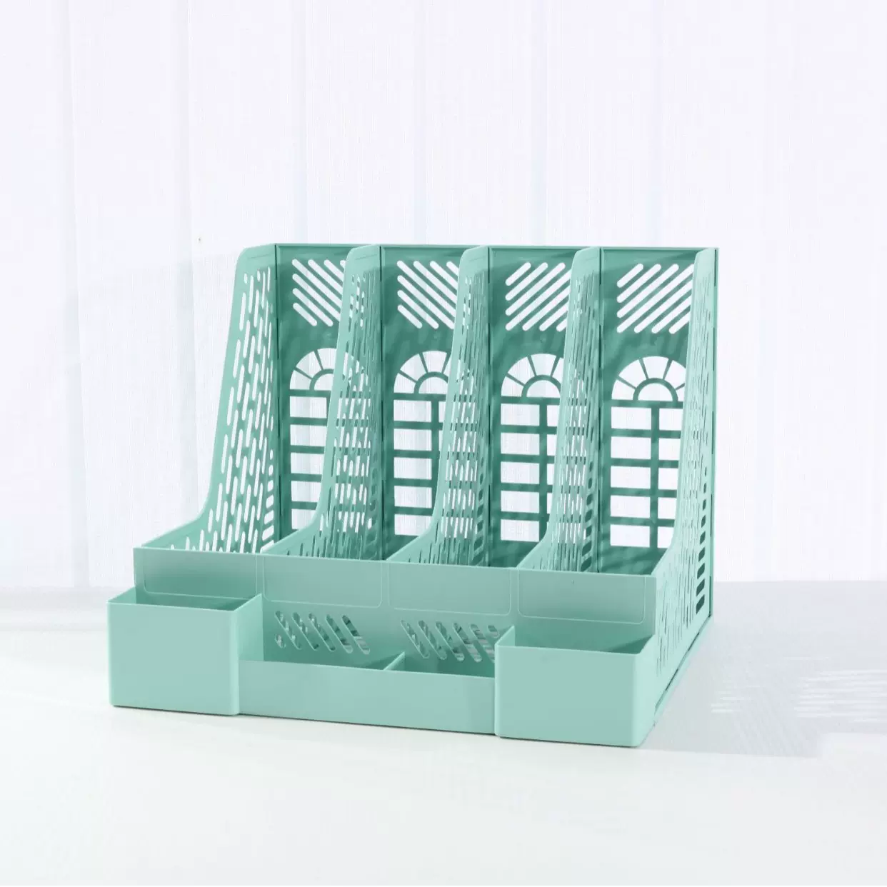 加厚文件架多层四栏文件框办公用品大容量资料架书立文件收纳架