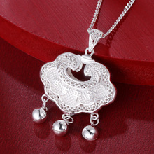 S999足银岁岁平安宝宝锁儿童长命锁长命百岁平安锁纯银婴儿满月礼