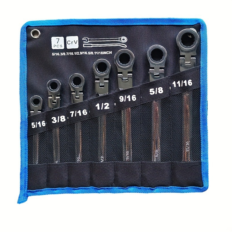 72齿英制活动头棘轮扳手12件套镜面两用扳手套装梅花扳手开口扳手