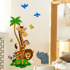 FX-D438卡通森林動物組合兒童臥室幼兒園背景美化裝飾牆貼紙批發