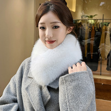 韩版狐狸毛围巾女秋冬百搭大毛球仿皮草毛领围脖磁铁吸扣毛毛围巾