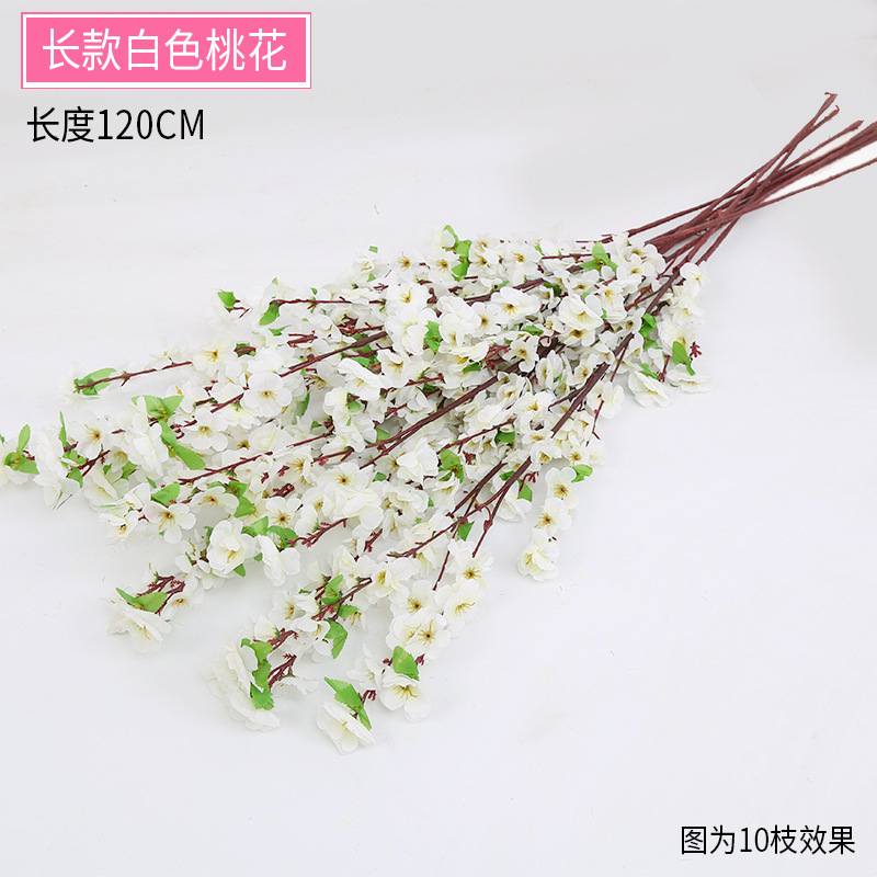 Simulación de ramas de flor de durazno, ramas de flor de ciruelo de cera falsa, flores de cerezo, flores de plástico, flores falsas, arreglos florales de piso, decoración de árboles de paisaje