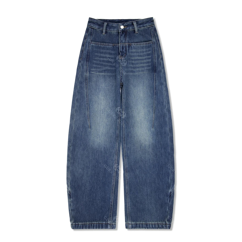 velvet thickened jeans for women in winter 2024 this year's new high-waist slim casual retro wide-leg scimitar pants