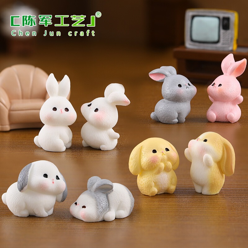 Micro-Landscape Creative Cute Little Rabbit Family Animal Figurines Decoration Accessories Mini Desktop Resin Ornaments Micro-Landscape Creative Cute Little Rabbit Family Animal Figurines Decoration Accessories Mini Desktop Resin Ornaments
