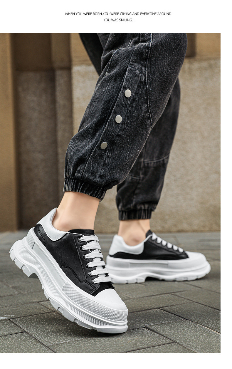 p9Shoes pour hommes automne nouvelles chaussures de sport décontractées pour hommes chaussures basses en cuir plate-forme à semelles épaisses baskets pour hommes Mc Queen chaussures blanches_voghion.com