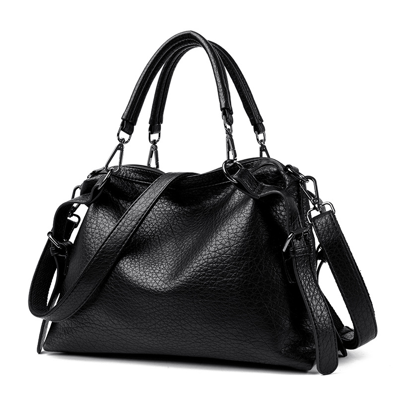 Women's bag Women's bag textured soft leather large capacity commuter tote bag versatile simple handbag_voghion.com