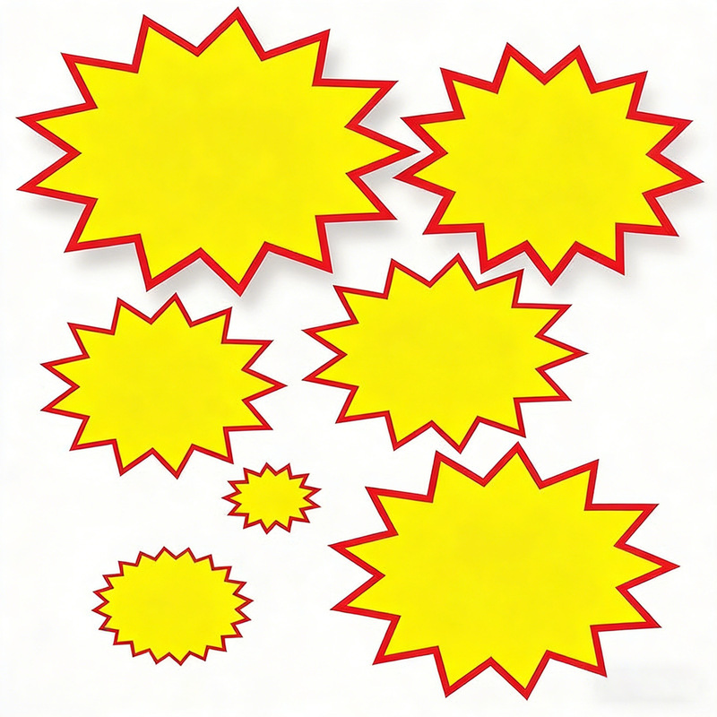 Creative Explosion Stickers, Special Offer Signs, Promotional Paper, Large Explosion Stickers, Pop Advertising Paper, Blank Supermarket Price Tags Creative Explosion Stickers, Special Offer Signs, Promotional Paper, Large Explosion Stickers, Pop Advertising Paper, Blank Supermarket Price Tags