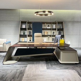 Chairman's Desk Modern Light Luxury Company Office High-End Boss Desk President Desk