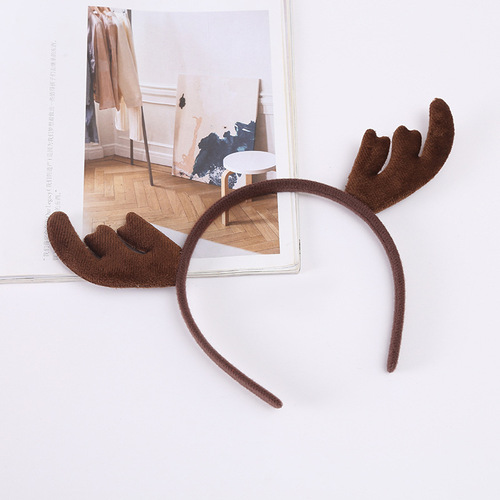 Christmas reindeer antler headband hair clip for women, deer forest system birthday party hair accessory decoration headband