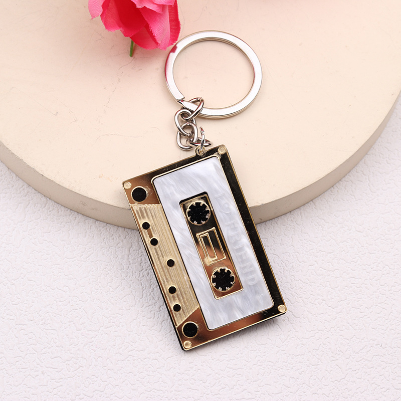 Geometric Keychain Rose Red