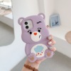 Apple, three dimensional rainbow silica gel rubber sleeve, iphone12, phone case, with little bears, internet celebrity, 13promax