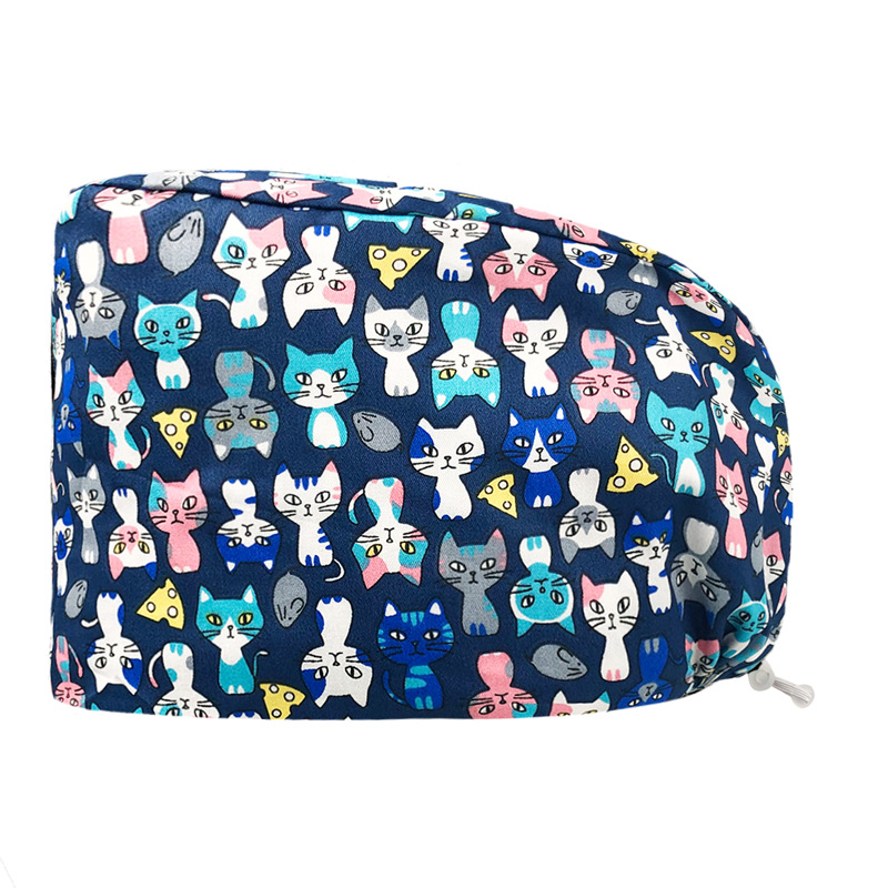 Tapa quirúrgica tapa de la enfermera femenina tapa redonda de algodón puro sala de operaciones tapa especial médico tapa de trabajo puntera transpirable hombres y mujeres