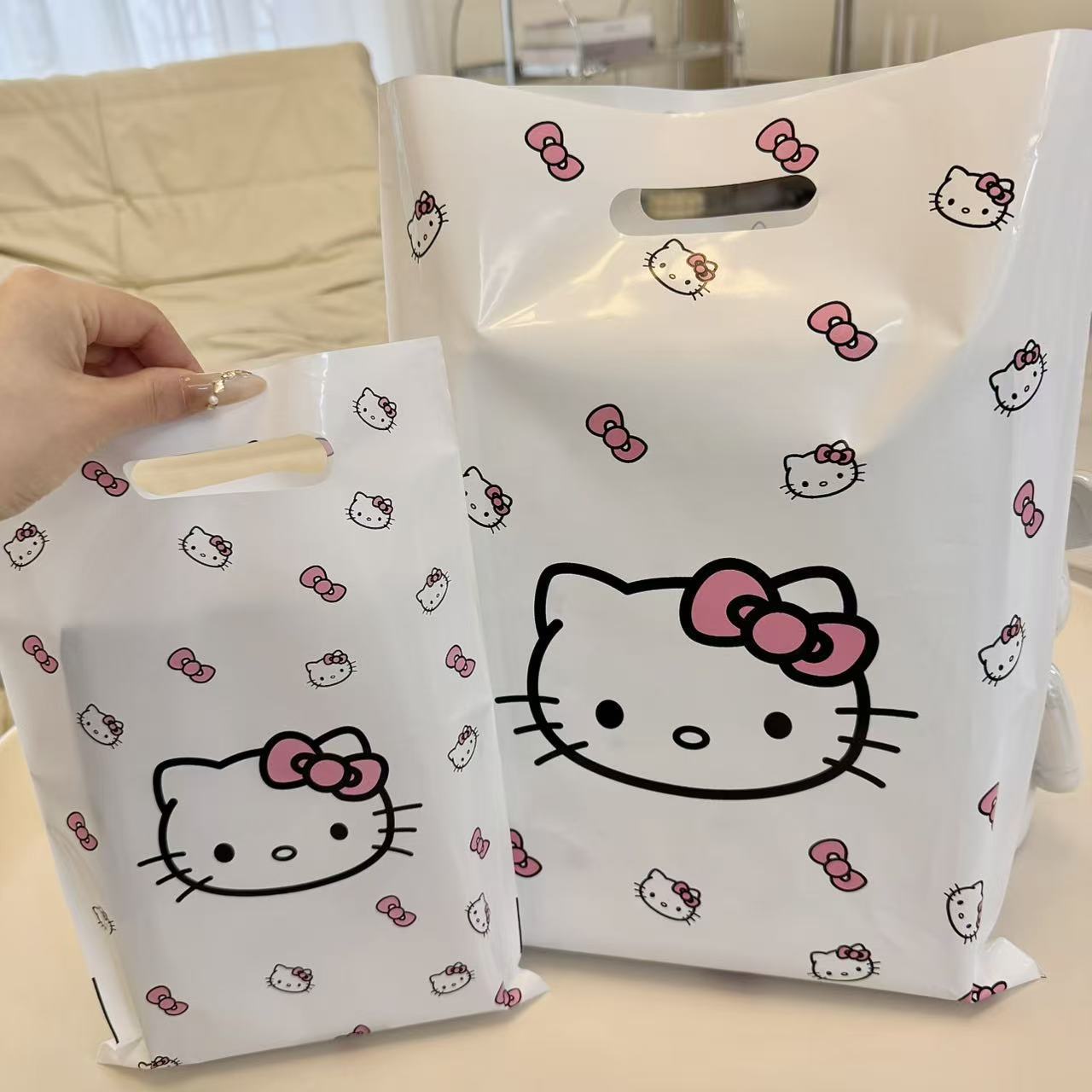 Hello kitty, linen bag, pack, handheld storage bag, Birthday gift, simple and elegant design 2