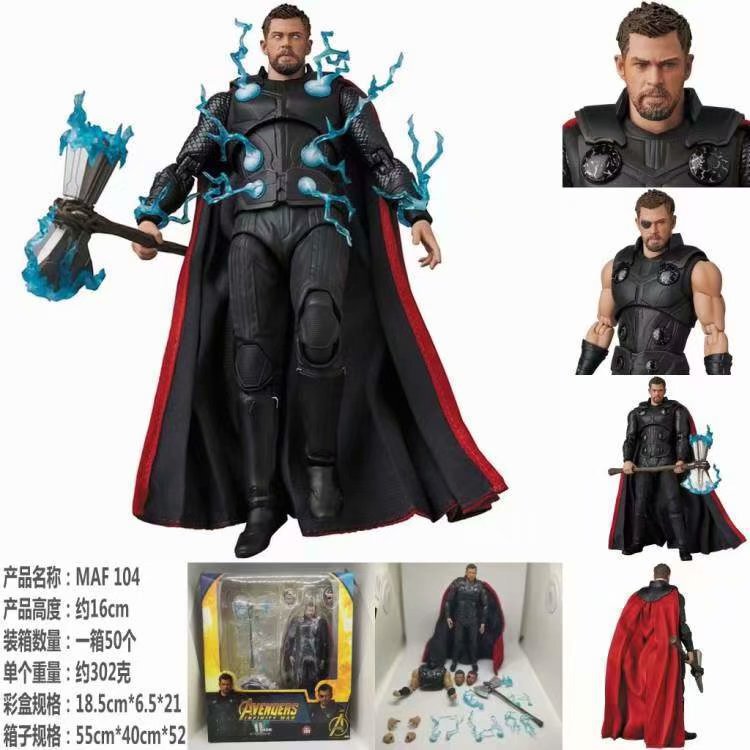 In-Stock Cross-Border Anime Merchandise Maf104 Thor Movable Action Figure Display Model In-Stock Cross-Border Anime Merchandise Maf104 Thor Movable Action Figure Display Model