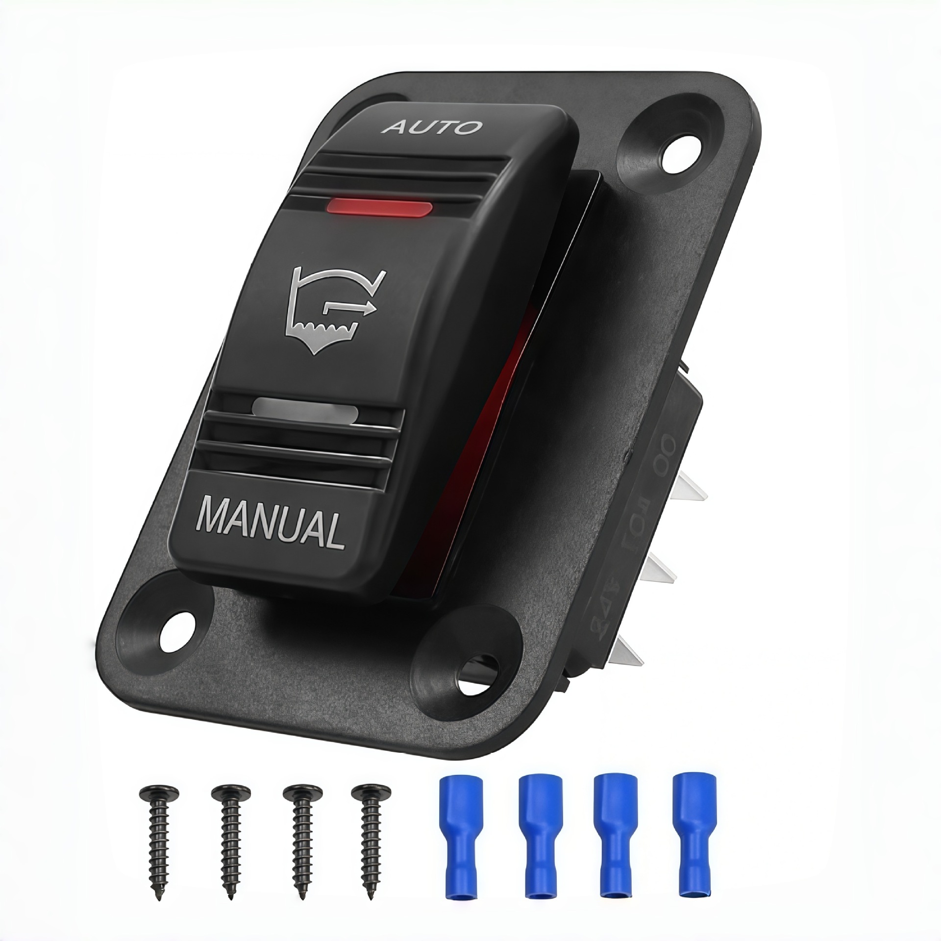 Bilge pump rocker switch with LED light 20A 12V/24V four-pin SPDT 3-position waterproof switch universal