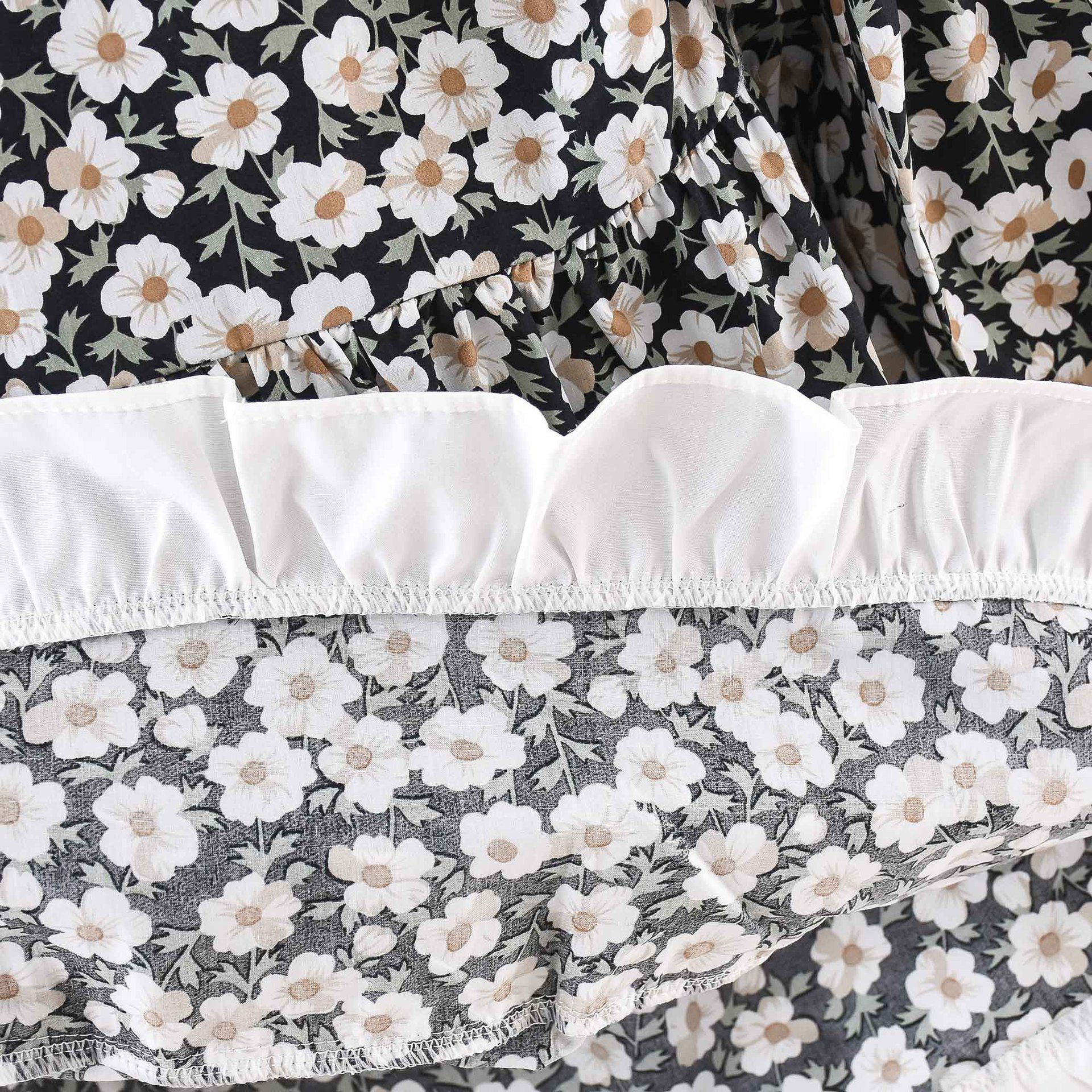 Children's clothing girls' dress 2024 Spring and Autumn new style lace patchwork doll collar Korean version long sleeved_voghion.com