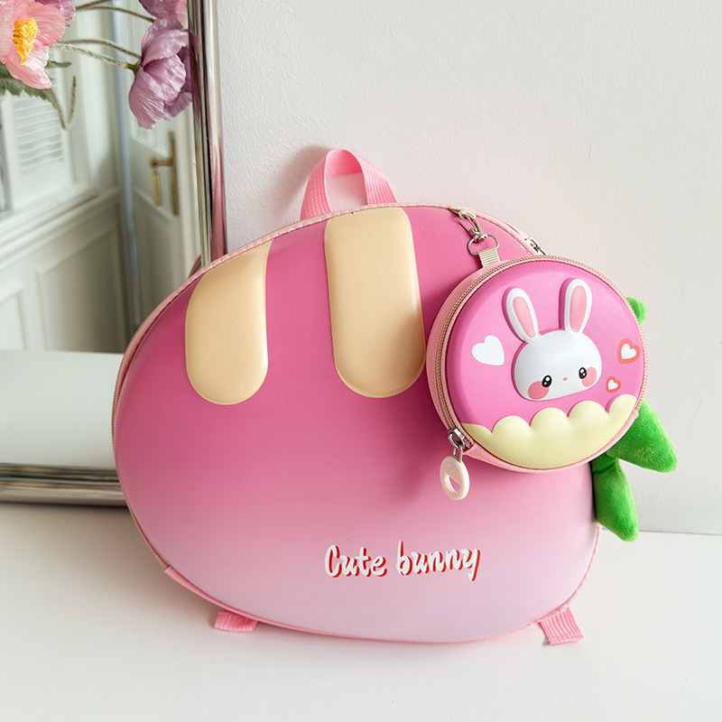Super lindo nuevo tipo de mochila ocio para niños personalidad pequeña bolsa de rábano conejo jardín de infantes mochila ocio versátil