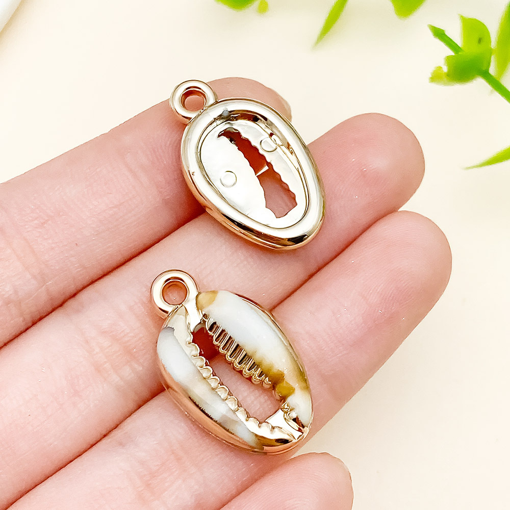 15 galvanizado láser marino oro acrílico imita concha colgante diy hecha a mano collar joyas accesorios image 21