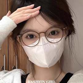 48超轻茶色7克眼镜高度数配镜女可配近视镜片小圆框超轻学生配镜