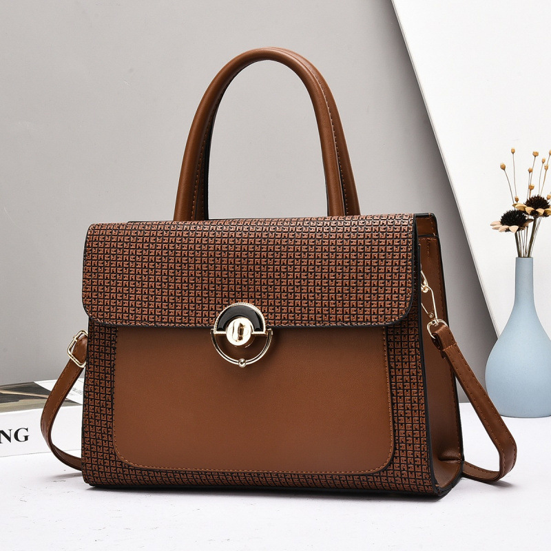 格纹锁扣手提包精致单肩包大容量通勤单肩包时尚包包Handbag|undefined
