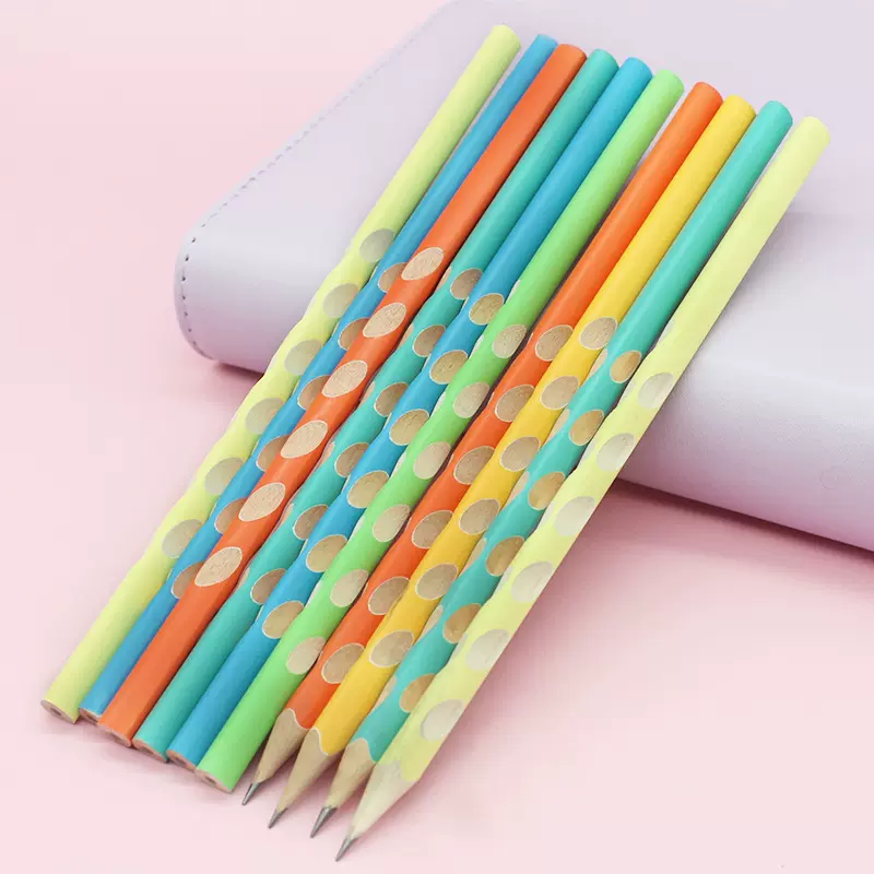铅笔批发三角洞洞笔小学生奖品素描绘画铅笔刻字铅笔马卡龙hb铅笔